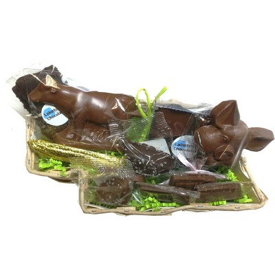 Nebraska State Shaped Small Wooden Gift Basket