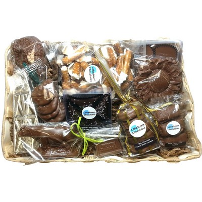 Large North Dakota State Shaped Wooden Gift Basket