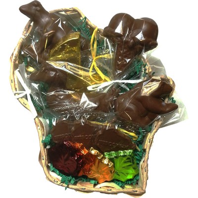 Small Wisconsin State Shaped Wooden Gift Basket