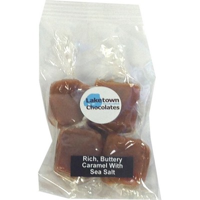 4 Piece Twist Wrapped Sea Salt Caramel Squares Bag